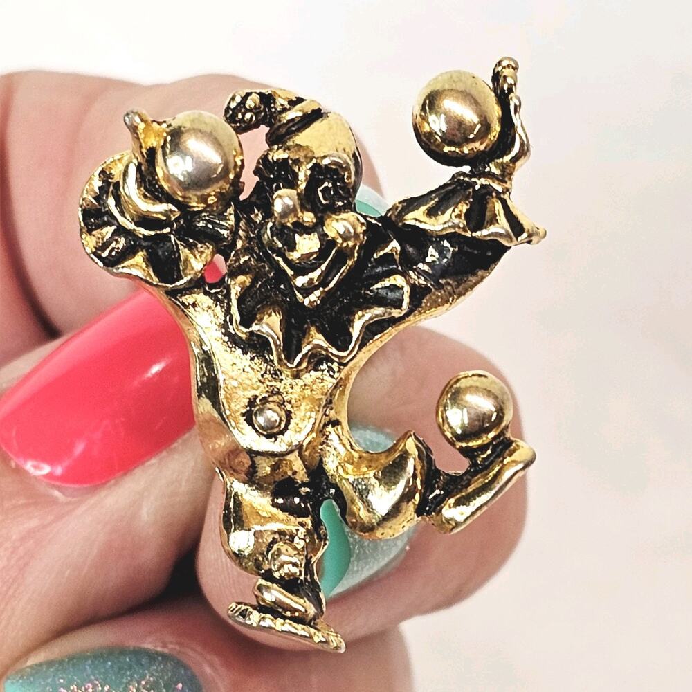 Vintage Clown Windsor Gold-Toned Cufflinks Men’s Formalwear Theater Lapel Pin